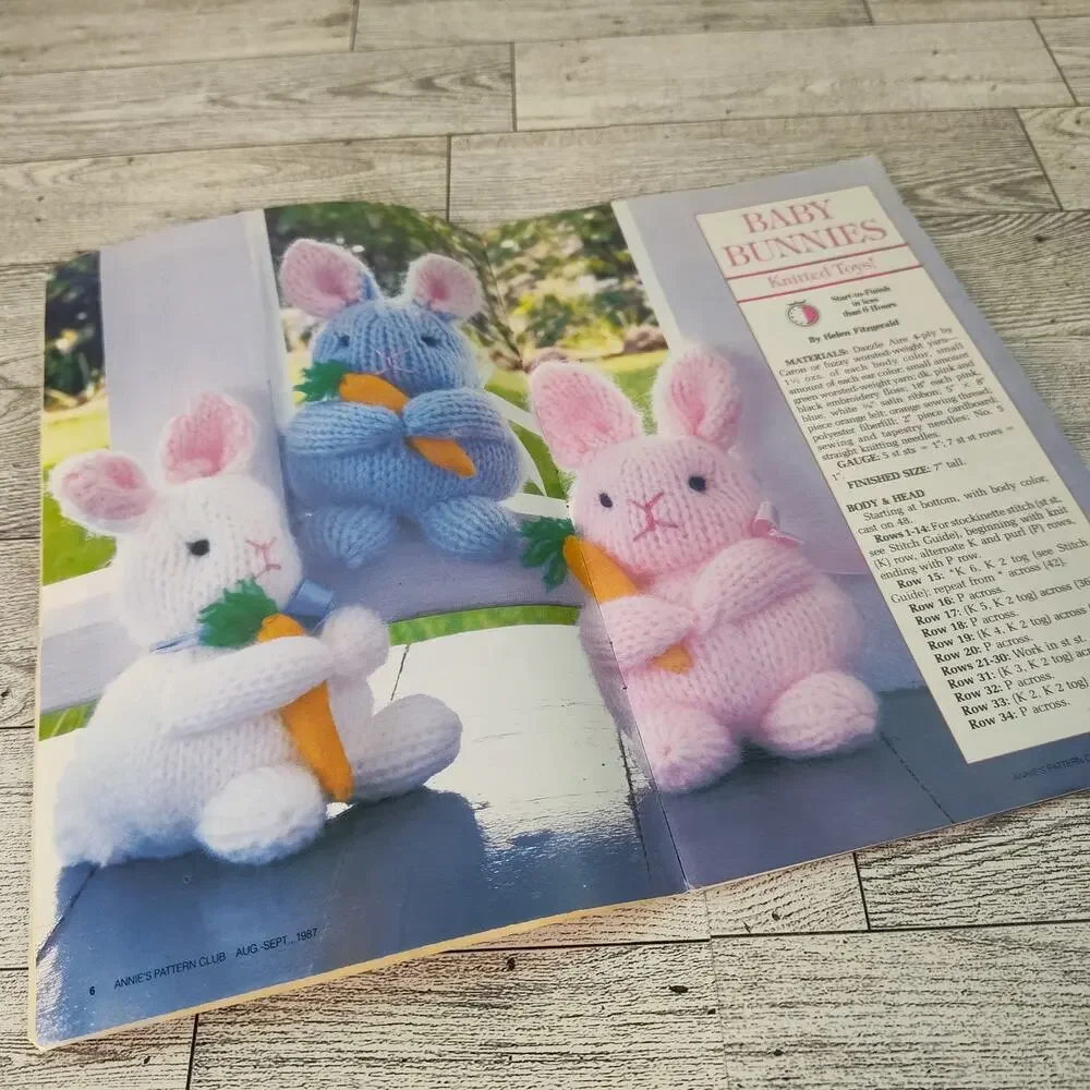 Annies‎ Pattern Club 1987 Vintage Crochet Craft Booklet Floppy Pets Afghan Doily
